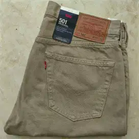 Levi's 501 Tan Garment Dye Brown Original Fit Denim Celana Jeans