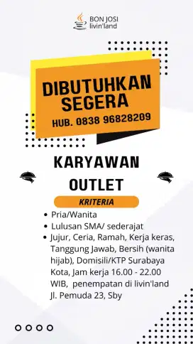 Dicari Crew Cafe Kecil Jual Sambelan Asap Juga