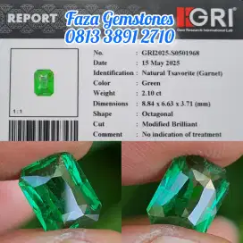 Top Quality Neon Green Tsavorite Garnet, 2.10 cts, like Emerald color