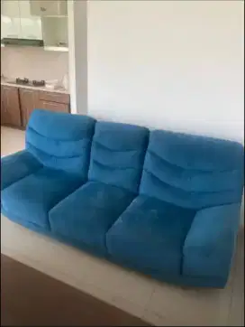 Jual murah sofa bahan suede (bluedru),P220cmxL80cmxT95cm,2,4jt nego