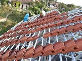 Bongkar pasang atap baja ringan & plafon pvc terpasang