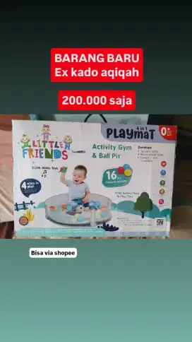 Little friends baby playmate 4in1 mainan mandi bola tummy time boneka