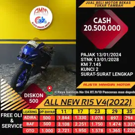 YAMAHA ALL NEW R 15 V4 TH 2022 PLAT JAKTIM BISA BAYAR VIA CC /PAYLATER