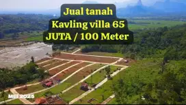 Jual cepat tanah Kavling villa 65 JUTA / 100 Meter bogor timur