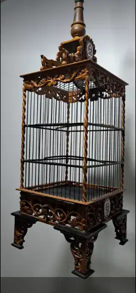 Kandang/sangkar burung pleci ebod ukir