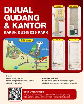 DIJUAL! Gudang dan Kantor Siap Huni di Kapuk Business Park