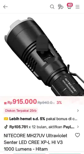 Senter nitecore mh27 ori