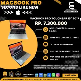 MACBOOK PRO TOUCHBAR 13INC 2017 GREY !! LENGKAP TAS,SIAP PAKAI,GARANSI