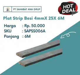 Plat Strip Besi 4mmX 25X 6M