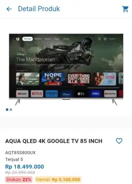 AQUA QLED 4K GOOGLE TV 85INC