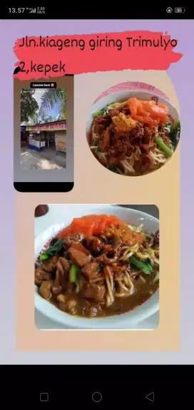 Mie ayam Ragil,pedas