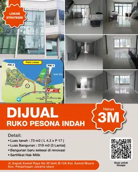 DIJUAL ! RUKO Siap Huni di Kawasan Pesona Indah Kapuk
