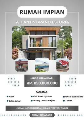 DIJUAL HUNIAN NILAI INVESTASI TINGGI ATLANTIS GRAND ESTORIA COLOMADU
