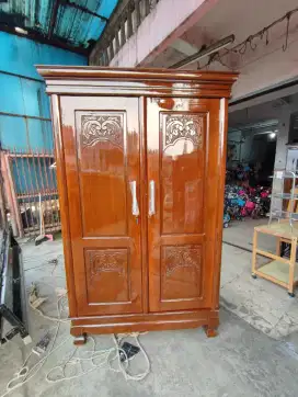 Lemari jati kayu pakaian 2 pintu