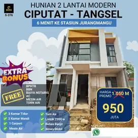 Rumah 2 Lantai dekat stasiun Jurangmangu hanya 900 Jutaan