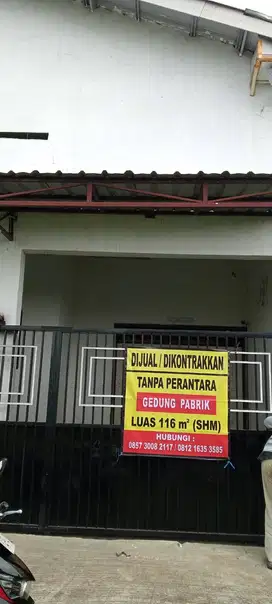 DIJUAL/DIKONTRAKKAN BANGUNAN BEKAS PABRIK PRODUKSI ROTI