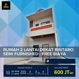 Rumah 2 lantai 600 jutaan dekat Graha Raya Bintaro