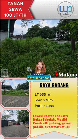 Disewakan Tanah Jalan Raya Gadang Parkir Luas
