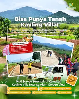 TANAH KAVLING MEWAH STRATEGIS PINGGIR JALAN PROPINSI VIEW PEGUNUNGAN