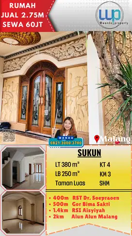 Dijual Rumah Di Sukun Tengah Kota