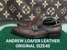 ANDREW LOAFER LEATHER ORIGINAL SIZE40 kndisi ok90% asli bkn lokal/kw