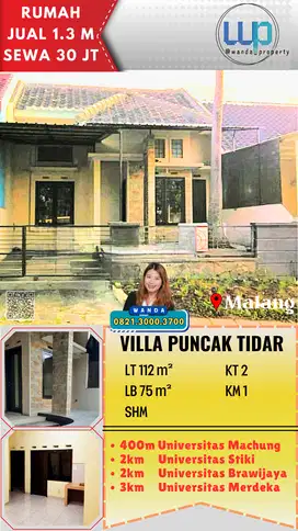 Rumah Sewa Villa Puncak Tidar Kondisi Siap Pakai