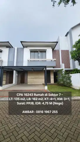 16243 - Rumah brand new bintaro sektor 7 premium lokasi strategis