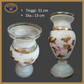 Kristal Bohemia Asli Vas Bunga Antik