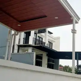 Pemasangan kanopi alderon+plafon pvc