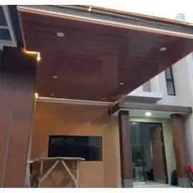 Pemasangan kanopi alderon+plafon pvc