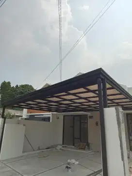 Kanopi rangka hologalvanis atap alderon singlelayer talang air profile