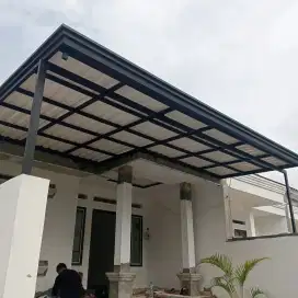 Kanopi rangka hologalvanis atap alderon double talang air profile