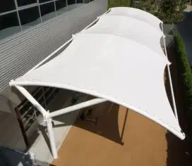 Kanopi rangka besi Pipah atap membrane