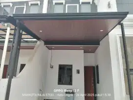 Kanopi rangka hologalvanis atap alderon double plafon pvc talang air