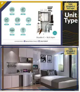 Dijual Apartemen Osaka Riverview Pik 2 Studio Uk 16m2 Furnish Devloper