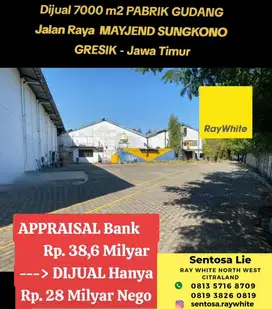 MURAH 7000 m2 Pabrik Gresik JATIM - Jl.Mayjen Sungkono MURAH Rp.3jt/m2