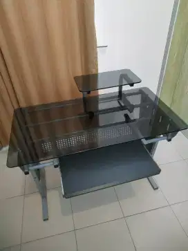 Meja komputer Tempered Glass keren