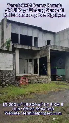 Tanah Bonus Bangunan di Babankerep Dkt Untung Suropati Ngaliyan