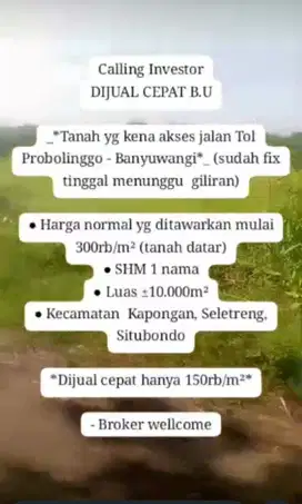 Dijual tanah murah