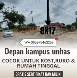 TANAH KAVLING DEPAN KAMPUS UNHAS TEKNIK GOWA SIAP BANGUN