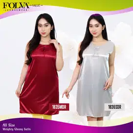 FOLVA Dress satin tanpa lengan pakaian rumah wanita
