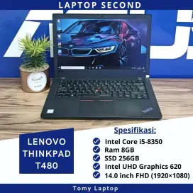 LENOVO THINKPAD T480 CORE I5-8350U RAM 8GB SSD 256GB LAYAR 14.0 FHD