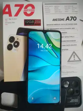 Infinix itel A'70 12/256 Mulus rasa kyk Baru Fullset NoMinus NoRetak