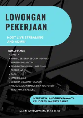 Admin dan Host Live Streaming