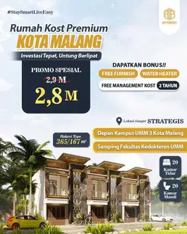RUMAH KOS PREMIUM 23 KAMAR DEPAN KAMPUS UMM KOTA MALANG