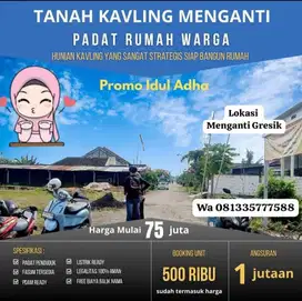 Tanah Kavling Siap Bangun Strategis di Menganti Gresik
