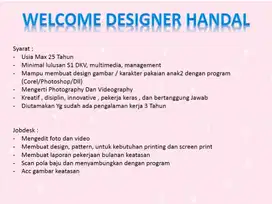 ANDA DESIGNER HANDAL ? BERGABUNGLAH BERSAMA KAMI