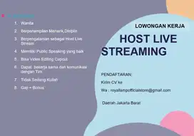 Dibutuhkan segera Host Live Streaming