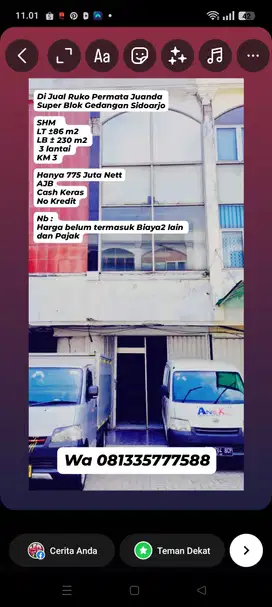 Di Jual Ruko 3 Lantai Termurah di Sidoarjo