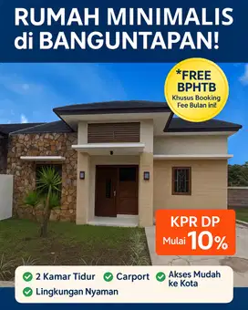Promo Rumah Strategis bisa KPR di Banguntapan Dkat Kotagede Free BPHTB